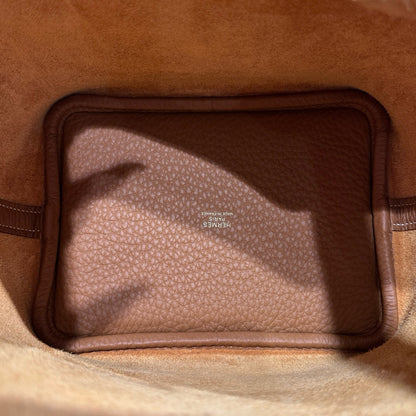 New HERMÈS Clemence leather TC Picotin 18 Bucket Bag Gold GHW