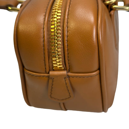 Used MIU MIU Leather Bowling Handbag Brown