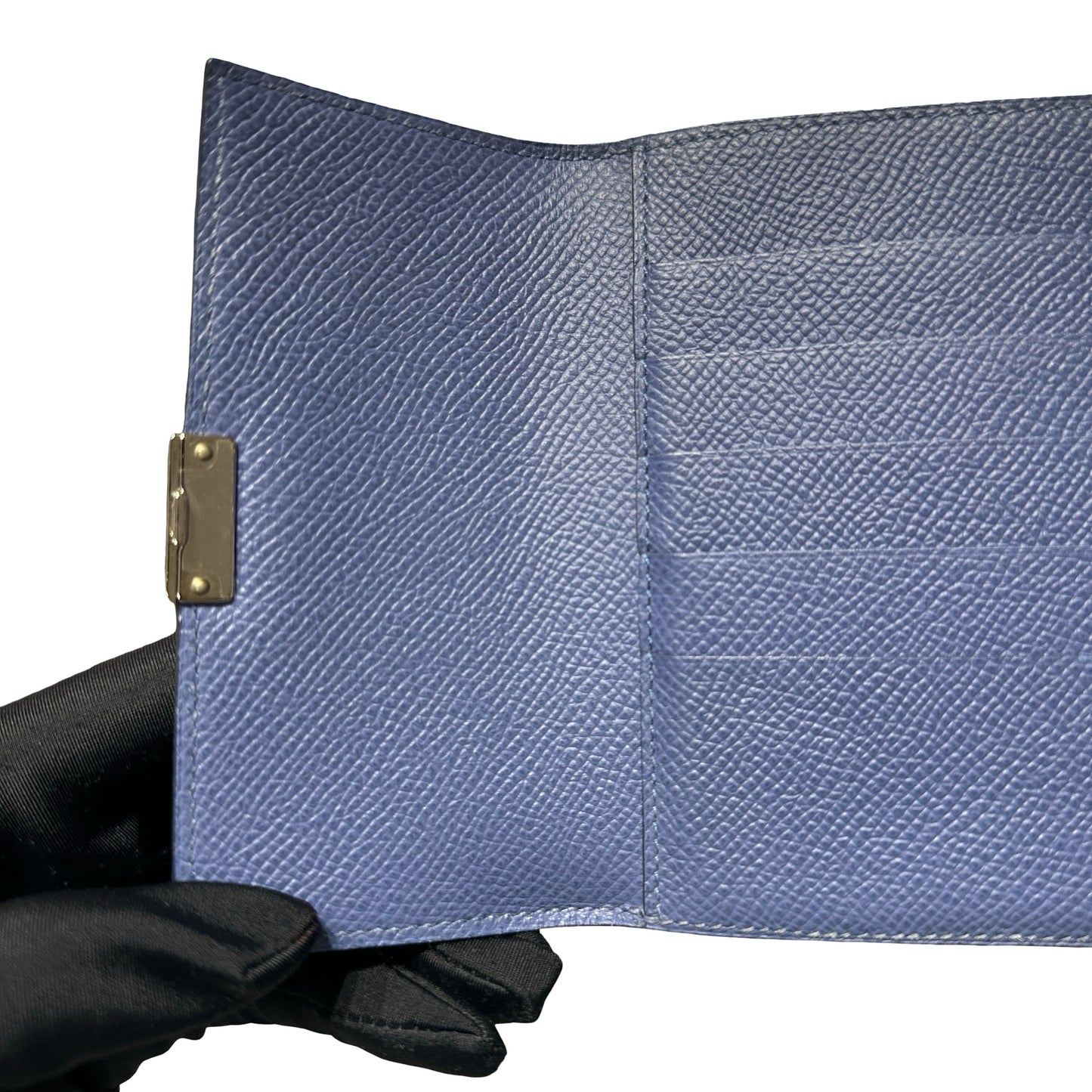 Used HERMÈS Epsom leather Clic-H wallet PHW Navy