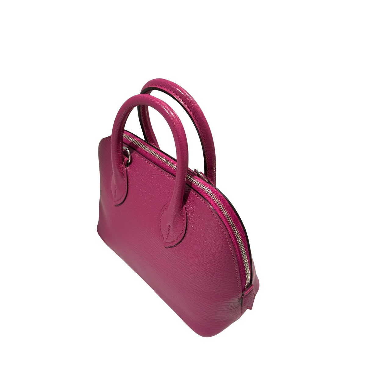 Used HERMES Chevre Mini Bolide Handbag L3 Rose Purple PHW