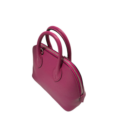 Used HERMES Chevre Mini Bolide Handbag L3 Rose Purple PHW