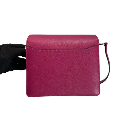 Used HERMES Leather Mini Roulis Crossbody Bag Purple PHW