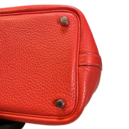Used HERMES Calfskin Leather Picotin Clutch Pink