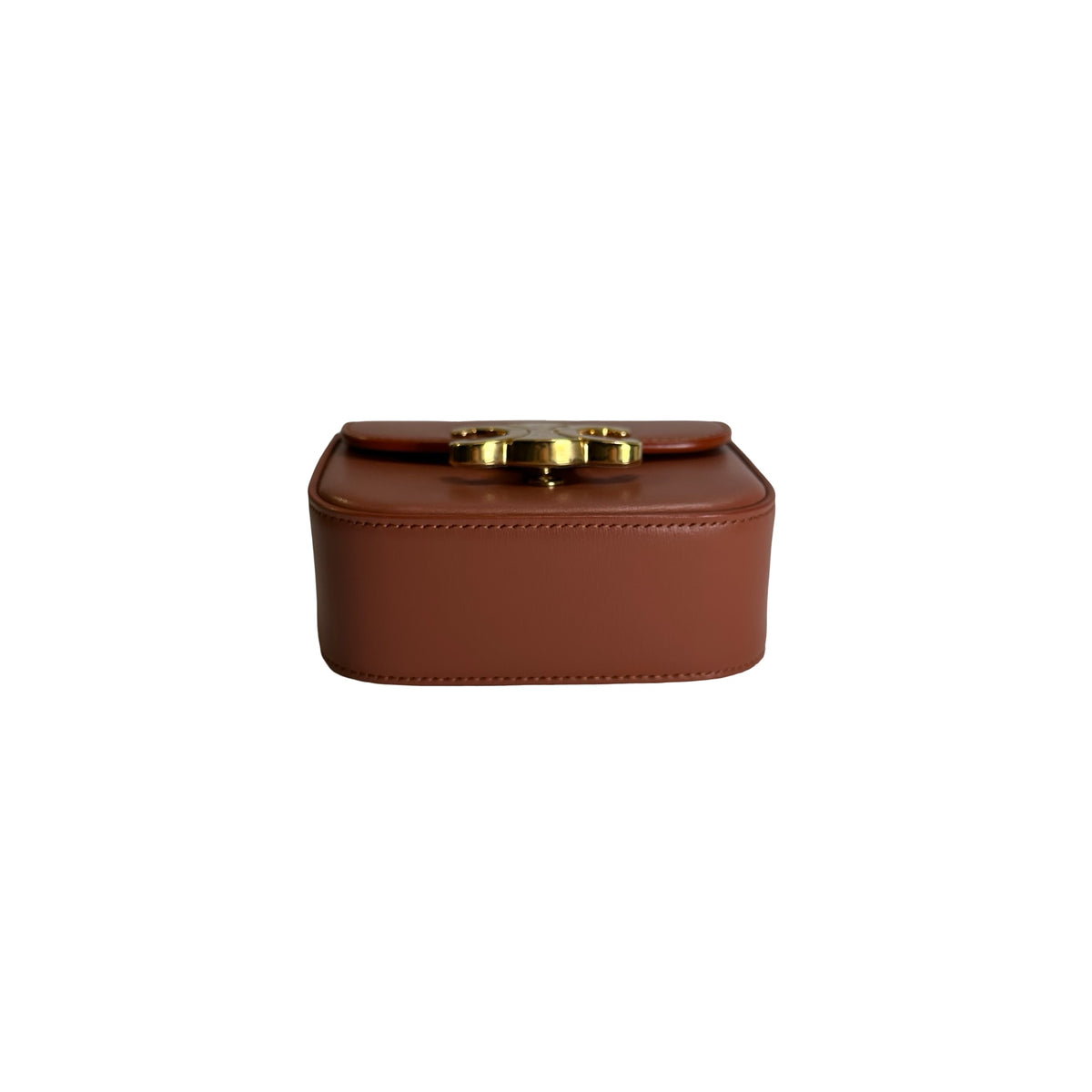 Used CELINE Leather Triomphe Teen Crossbody Bag Brown