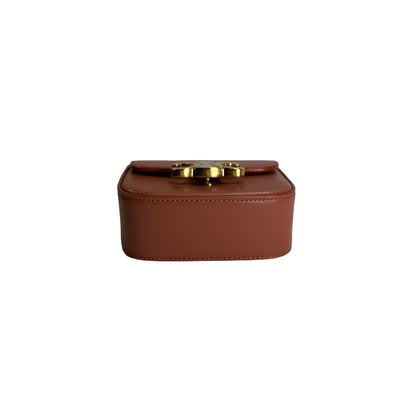 Used CELINE Leather Triomphe Teen Crossbody Bag Brown