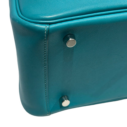 Used HERMES Swift Lindy Handbag Green PHW
