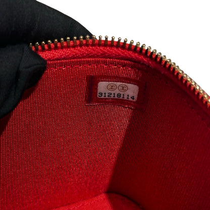 Used CHANEL Mini Vanity Cross Body Bag Red Multi color