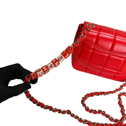 Used CHANEL Mini Flap 17cm Cross body bag Red PHW