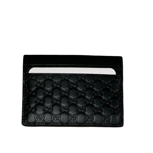 Used GUCCI Guccissima Leather Guccissima Card holder Black