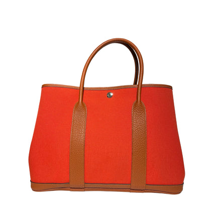 Used HERMÈS GP36 Tote Bag Red Brown PHW