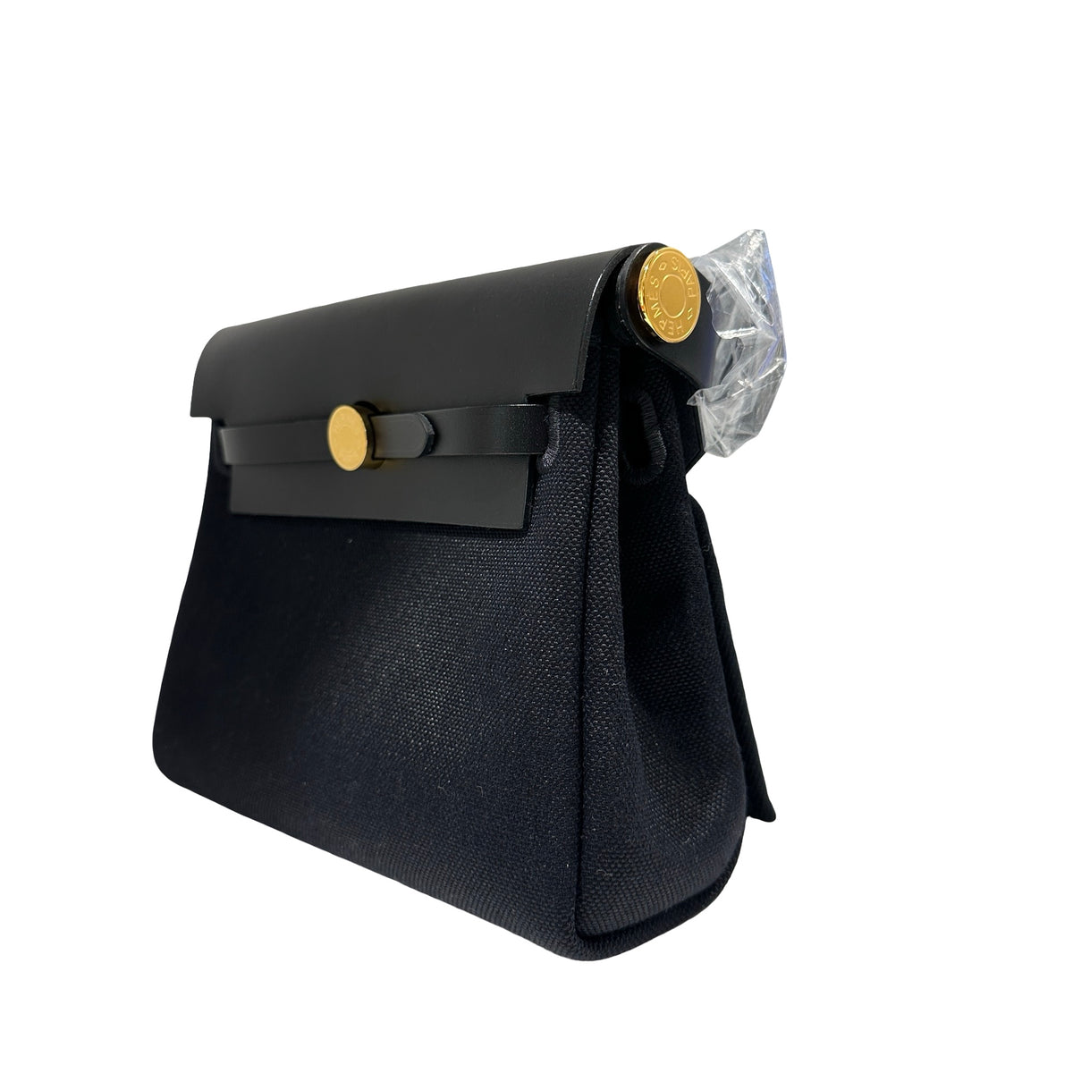 Brand New HERMES Toile Herbag Two Way Shoulder Bag Black Noir