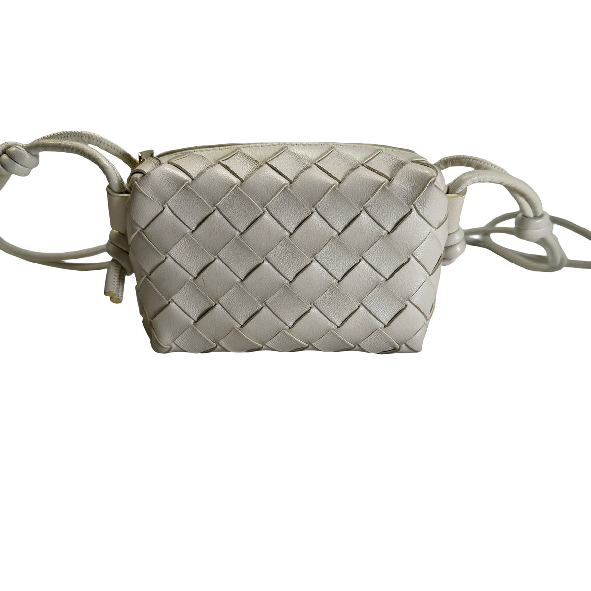 Used BOTTEGA VENETA Intrecciato Mini Loop Camera Bag Mini Bag White