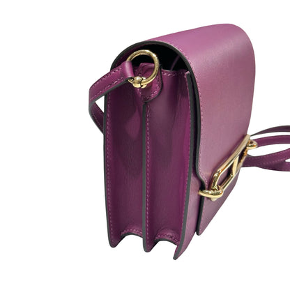 Used HERMÈS MINI ROULIS Cross Body Bag Purple GHW