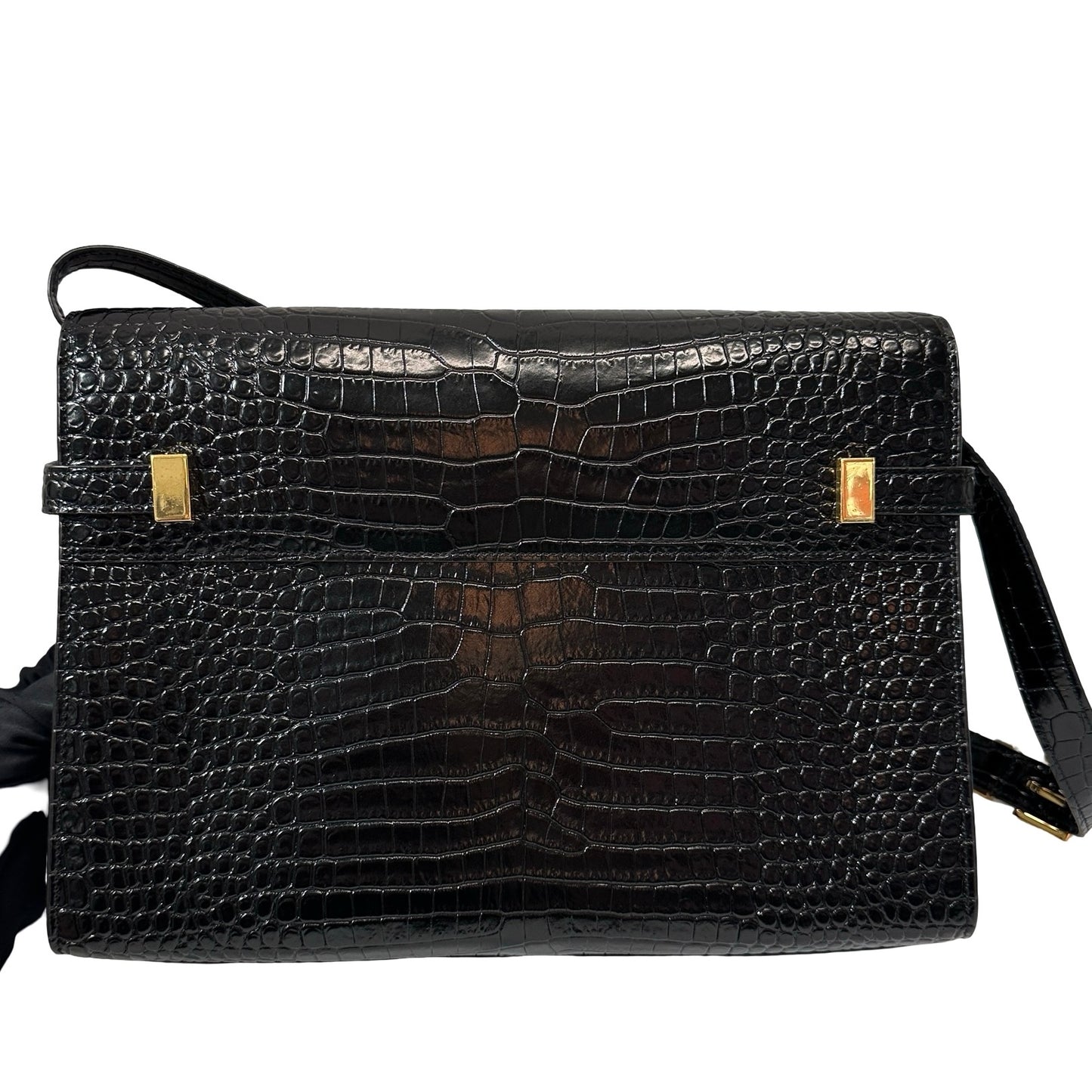 Used SAINT LAURENT Manhattan Medium Shoulder Bag Black GHW