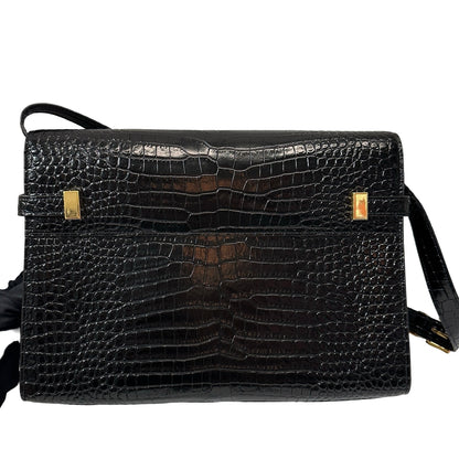 Used SAINT LAURENT Manhattan Medium Shoulder Bag Black GHW