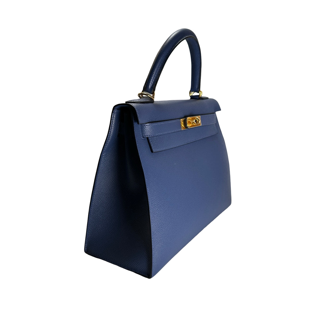 Used HERMES Epsom Kelly 28 with strap Handbag Blue Gold