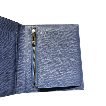 Used HERMÈS Epsom leather Clic-H wallet PHW Navy