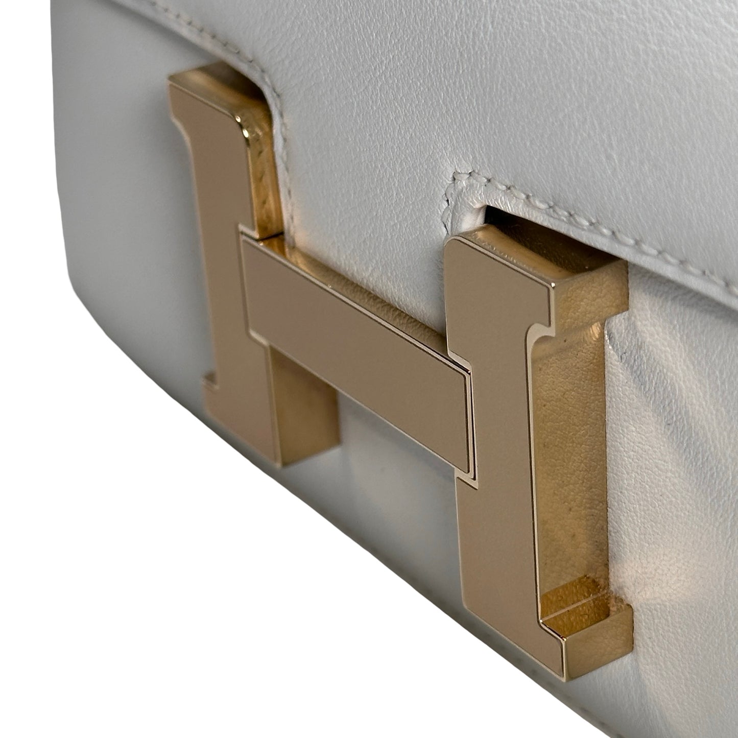 Used HERMES MINI CONSTANCE Shoulder Bag WHITE GHW