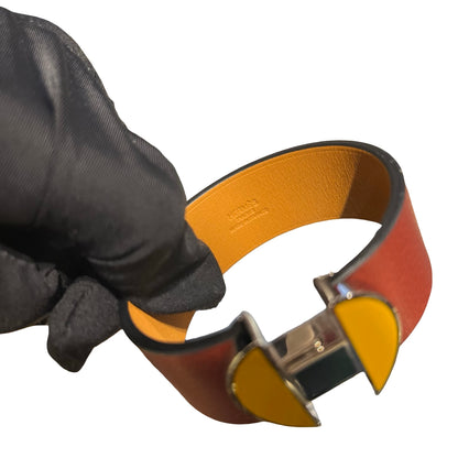 Used HERMÈS Clic H Bracelet Accessories Brown Red YELLOW
