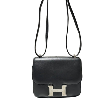 Used HERMÈS Mini Constance Cross Body Bag Black PHW