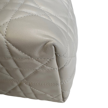 Used DIOR Lambskin Toujours Basket Bag White GHW