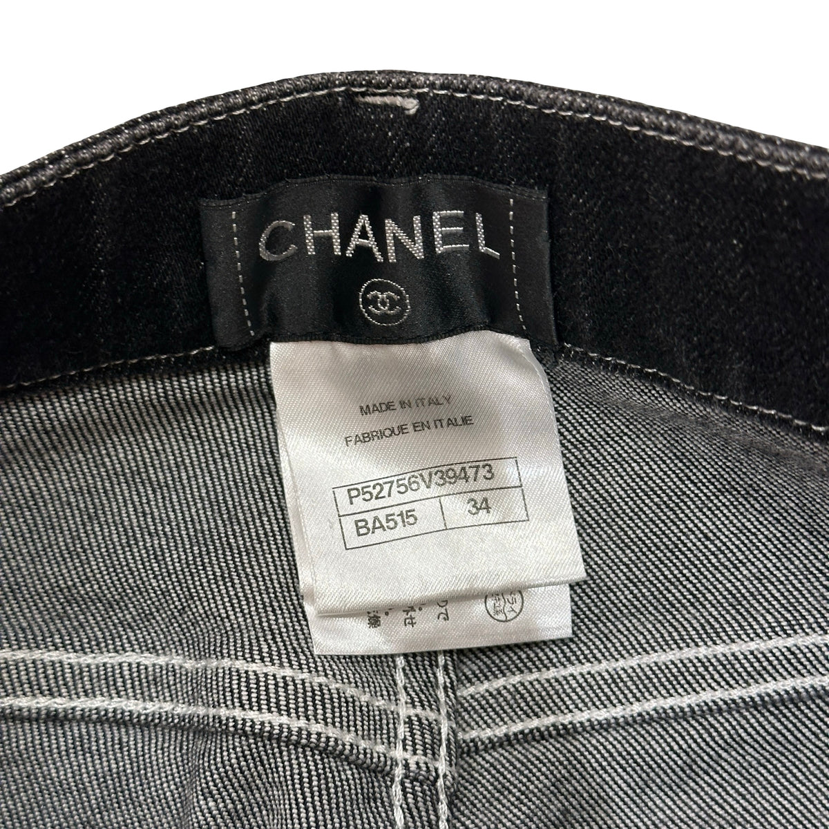 Used CHANEL Denim Jeans Pants Black