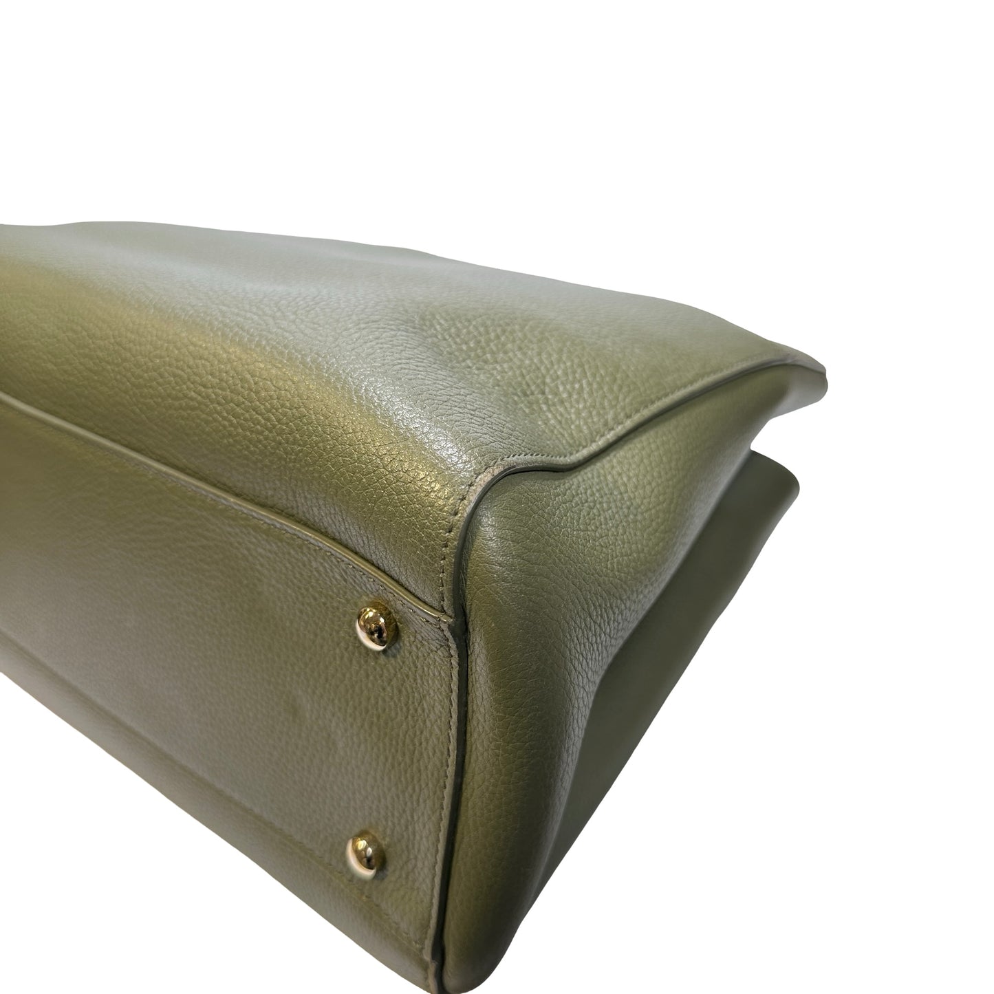 Used CHANEL Calfskin Leather Tote Bag Green