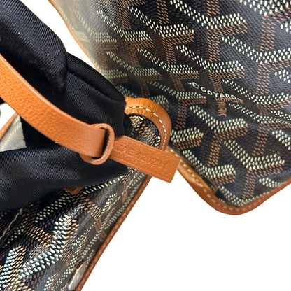 Used GOYARD Goyardine Hobo Tote Bag Black Brown