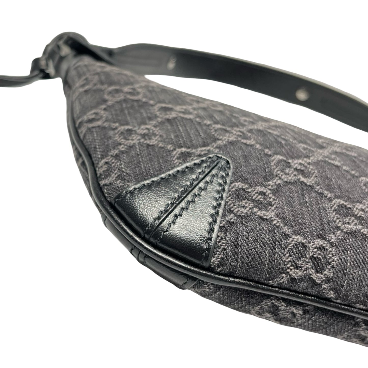 Used GUCCI GG CANVAS Shoulder Shoulder Bag Black PHW