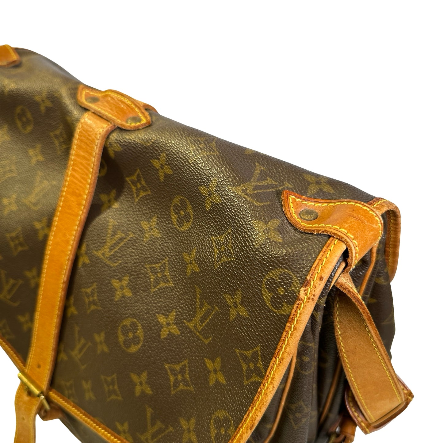 Used LOUIS VUITTON Monogram Saumur Messenger Bag Brown