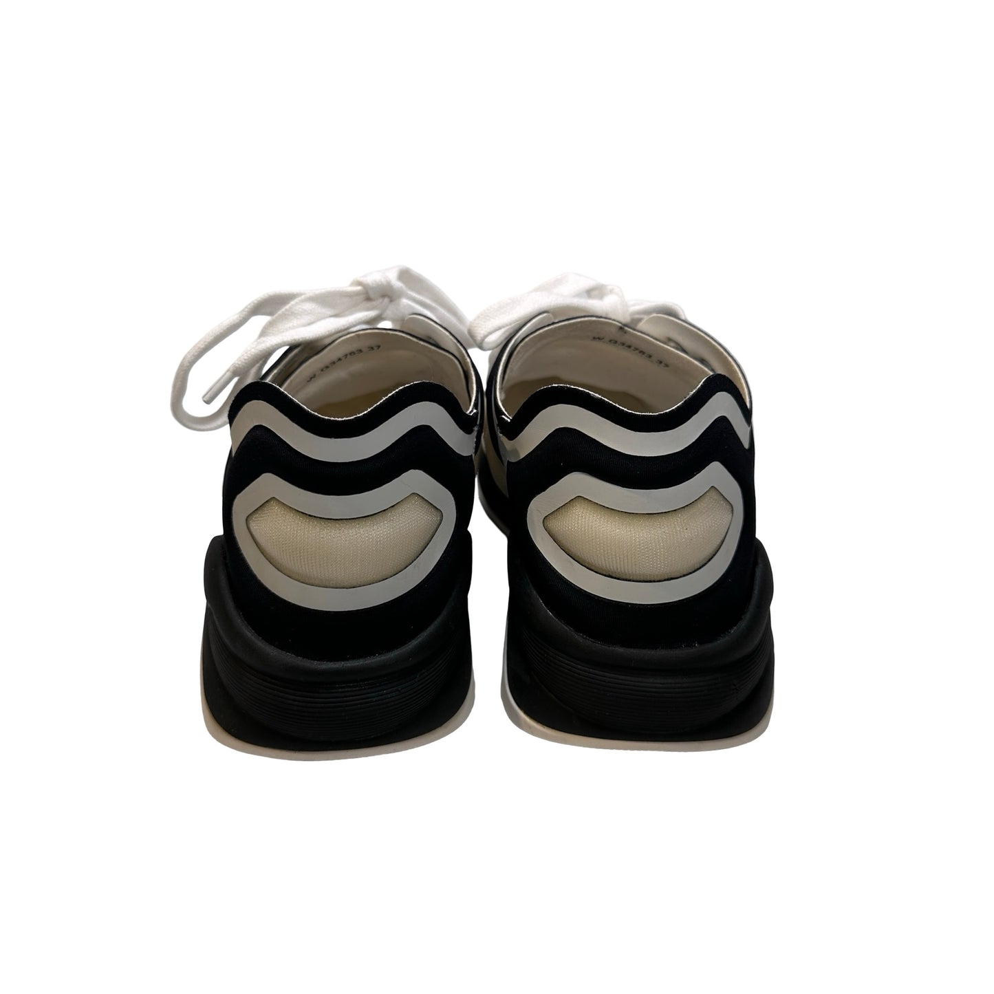 Used CHANEL PVC Sneakers Black White