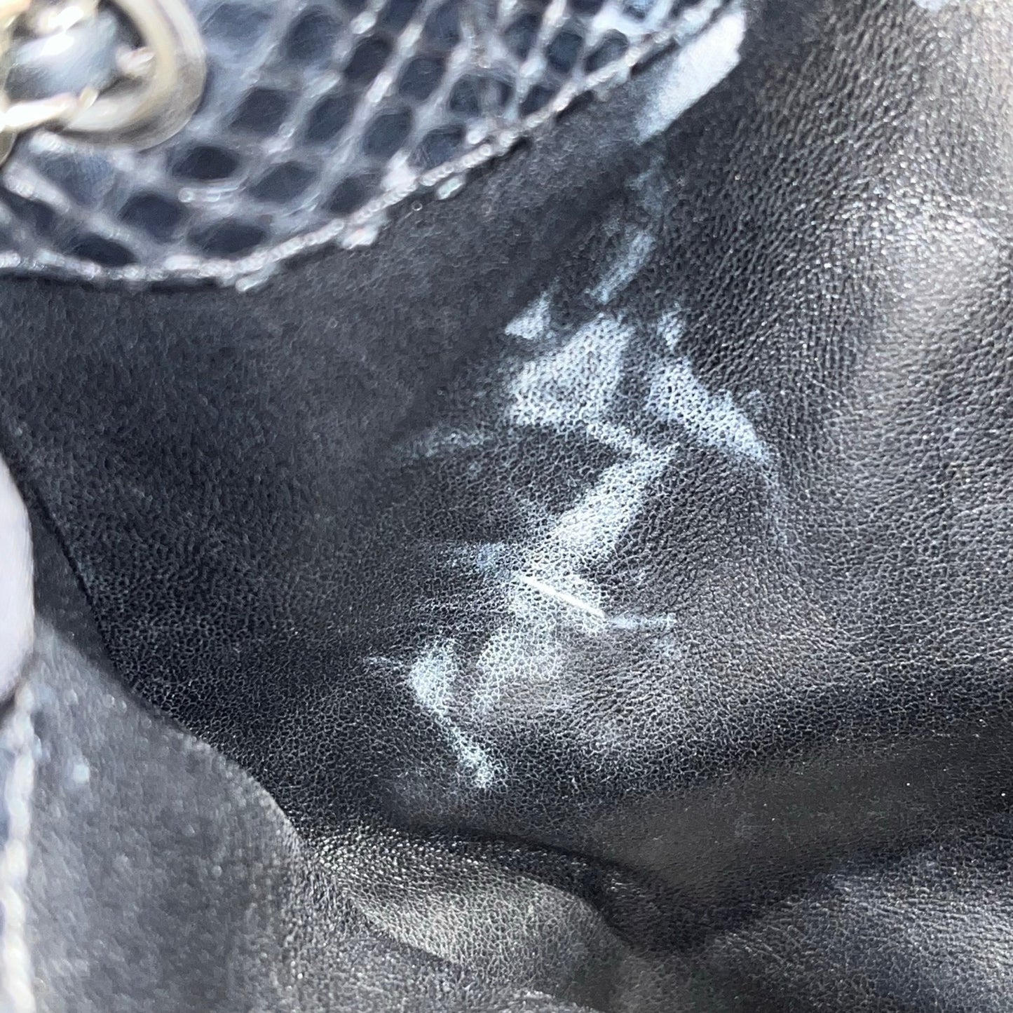 Used CHANEL Snake Skin Gabrielle Backpack Black