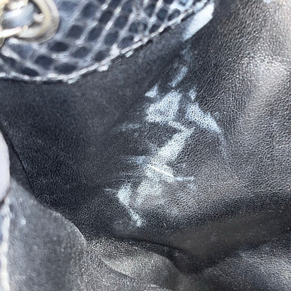 Used CHANEL Snake Skin Gabrielle Backpack Black