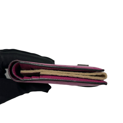 Used HERMES Ostrich Bearn Wallet Purple