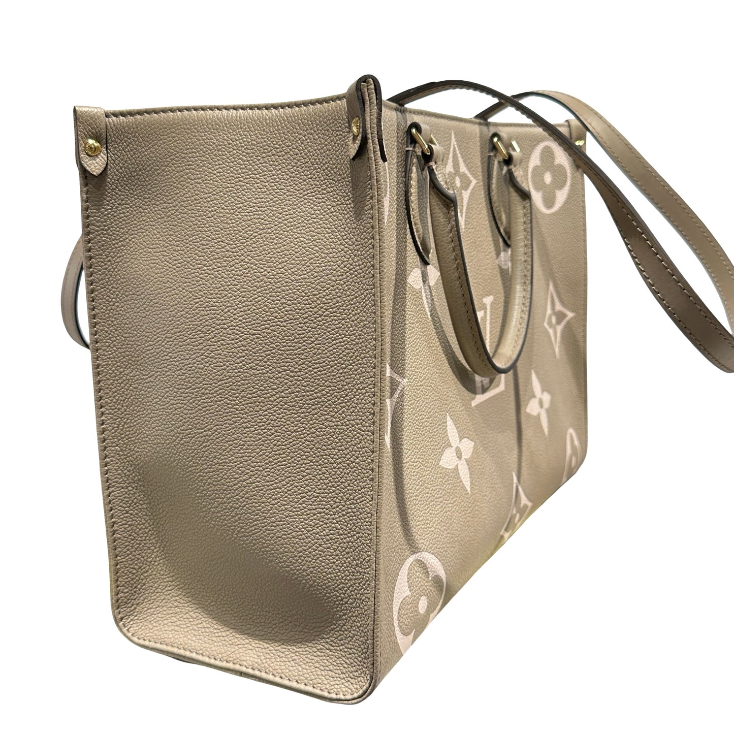 Used LOUIS VUITTON Monogram On the Go Tote Bag Grey GHW