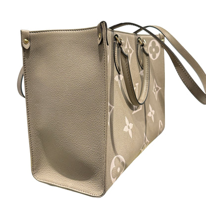 Used LOUIS VUITTON Monogram On the Go Tote Bag Grey GHW