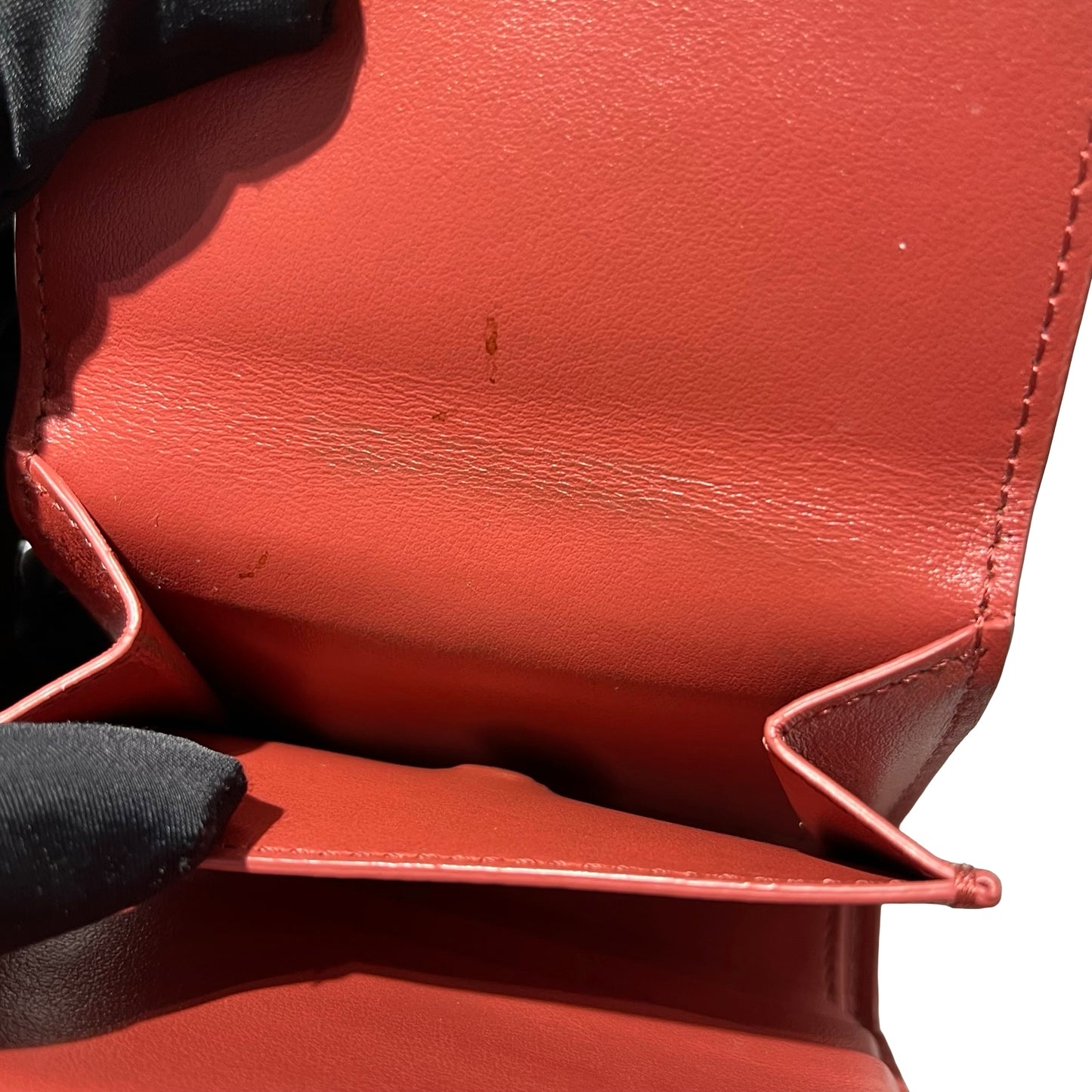 Used CÉLINE Calfskin Leather Wallet Pink GHW