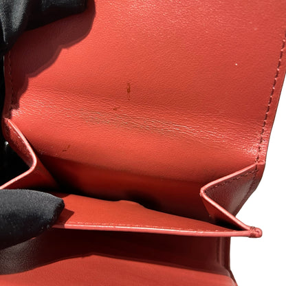 Used CÉLINE Calfskin Leather Wallet Pink GHW
