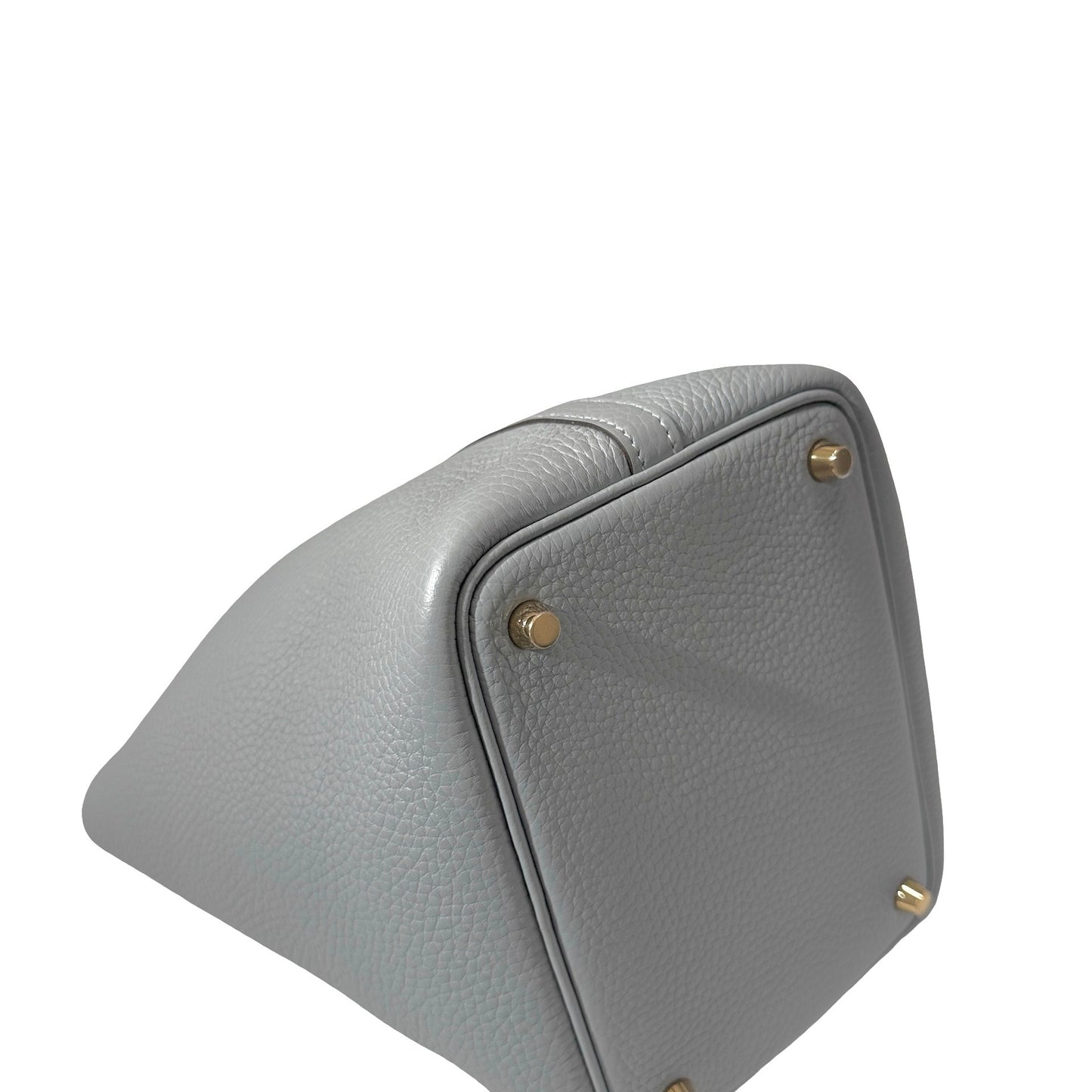 Used HERMÈS Clemence leather Picotin 18 Bucket Bag po gris pantin GHW