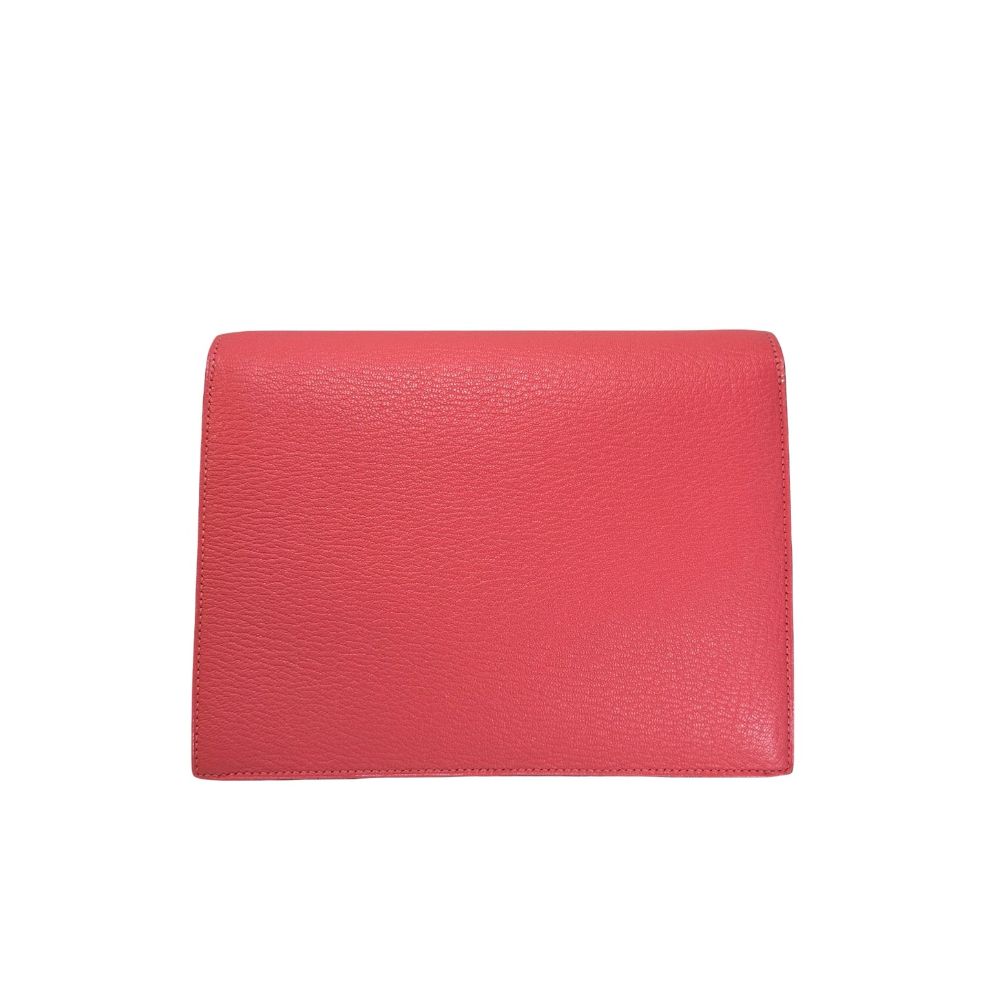 Used HERMES Chevre Verrou Clutch Handbag Pink PHW
