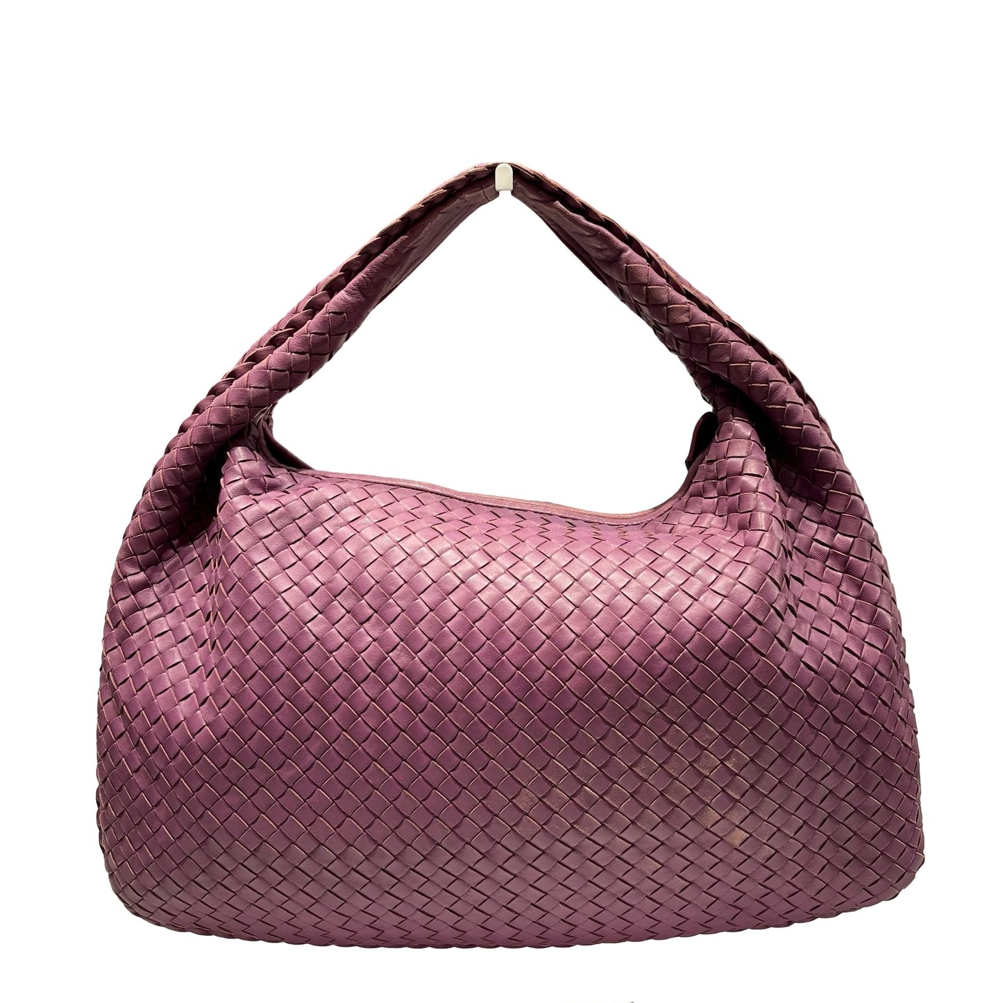 Used Bottega Veneta Calfskin Leather Large Hobo Bag Purple