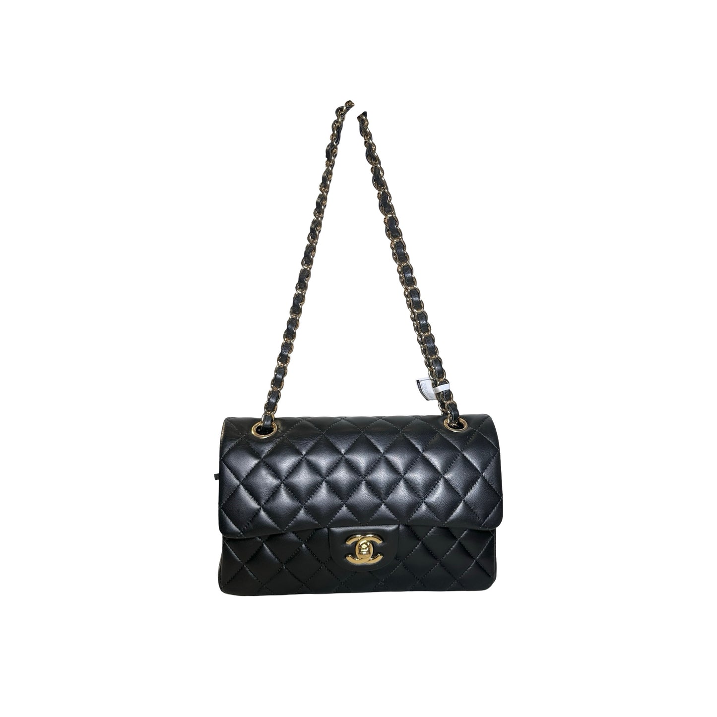 Used Chanel Calfskin Leather CF 23 Shoulder Bag Black GHW