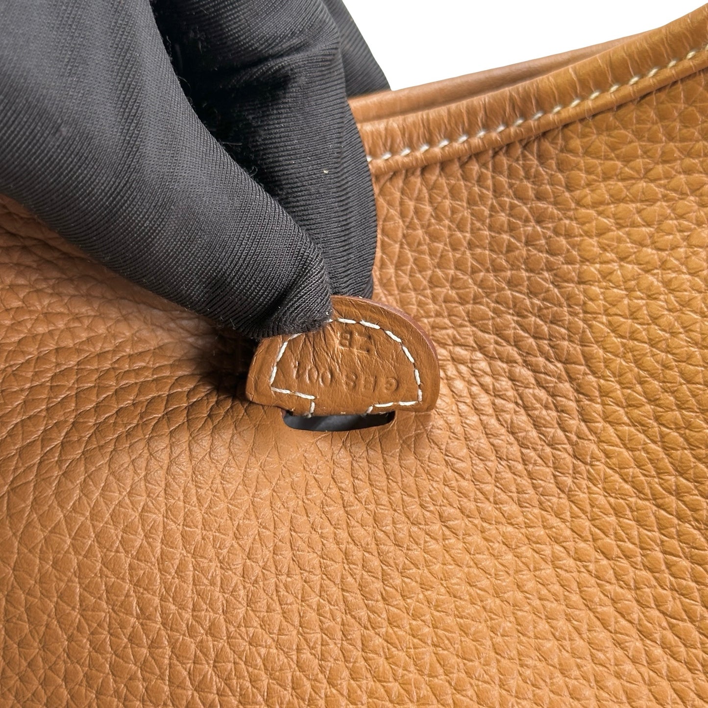 Used HERMES Clemence Evelyne Shoulder Bag Gold
