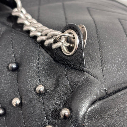 Used CHANEL Lambskin Studded Stud Wars Backpack Backpack Black Silver