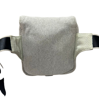 Used CHANEL Cotton CC Logo Sport Waist Cross Body Bag Grey PHW
