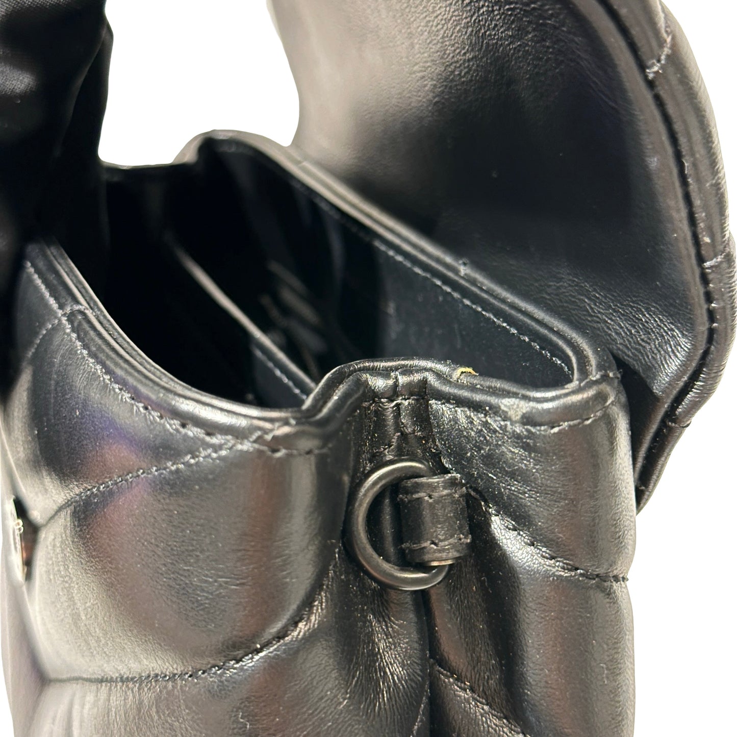 SAINT LAURENT Matelassé Calfskin Loulou Shoulder Bag Black