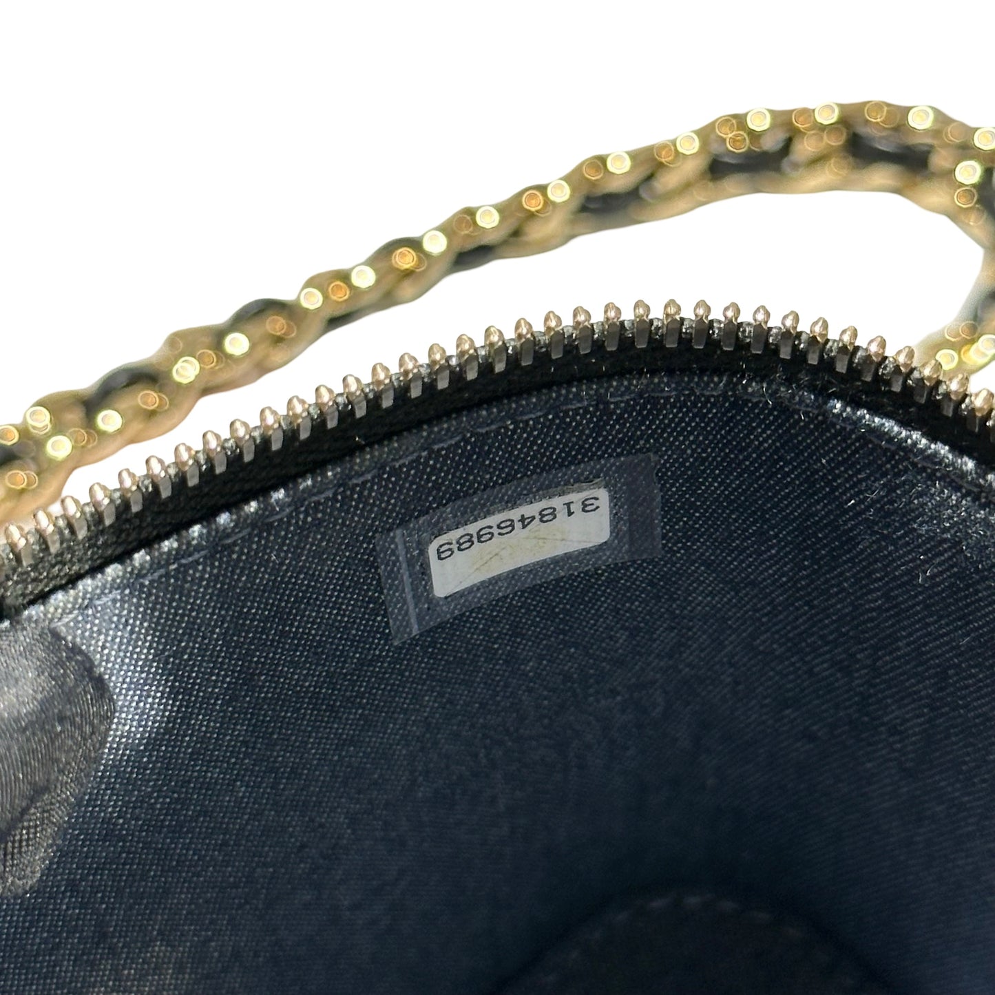 Used CHANEL Lambskin Leather Vanity Case Cross Body Bag Black GHW