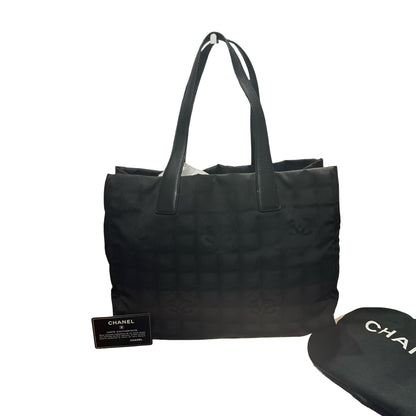 Used CHANEL Canvas Vintage Shoulder Black Shoulder Bag Black