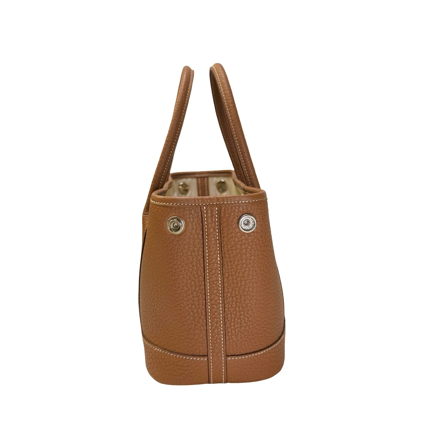 Used HERMES Leather Garden Party Tote Bag Brown