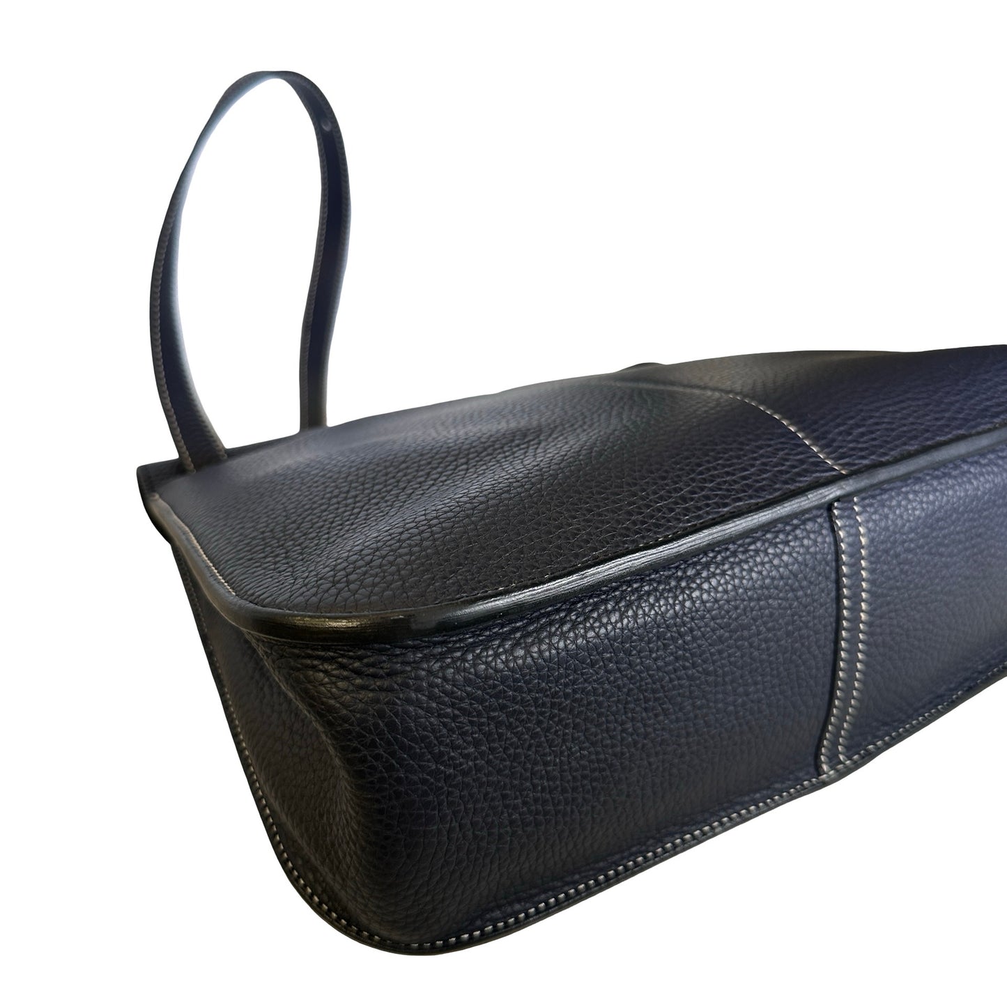 Used HERMÈS Clemence leather Halzan 31 Shoulder Bag Navy Blue PHW